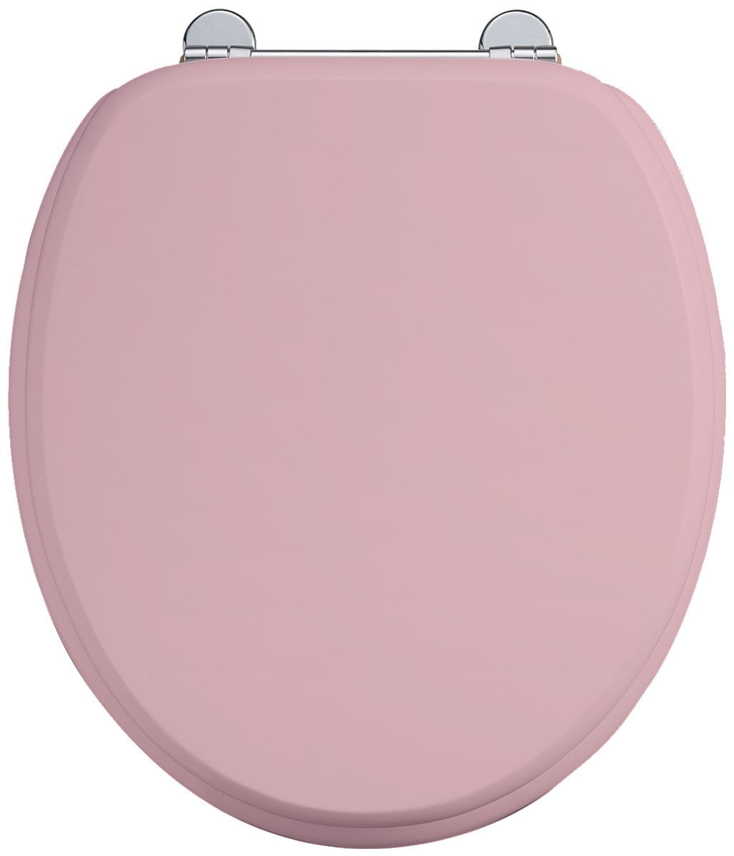 Burlington Bespoke Seat Pink With Chrome Hinges S54 CHR