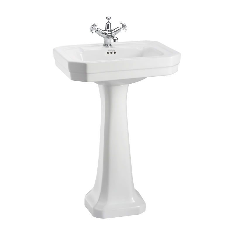 Victorian 56cm Basin & Standard Pedestal (with 1 tap hole) in