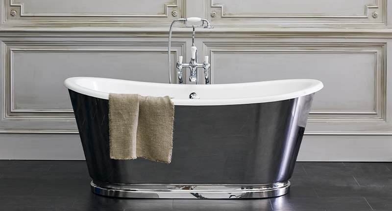 Traditional Bathroom Design | Add grandeur to your traditional bathroom with the stunning Chrome Balthazar Bath for classic style and unrivalled luxury.
