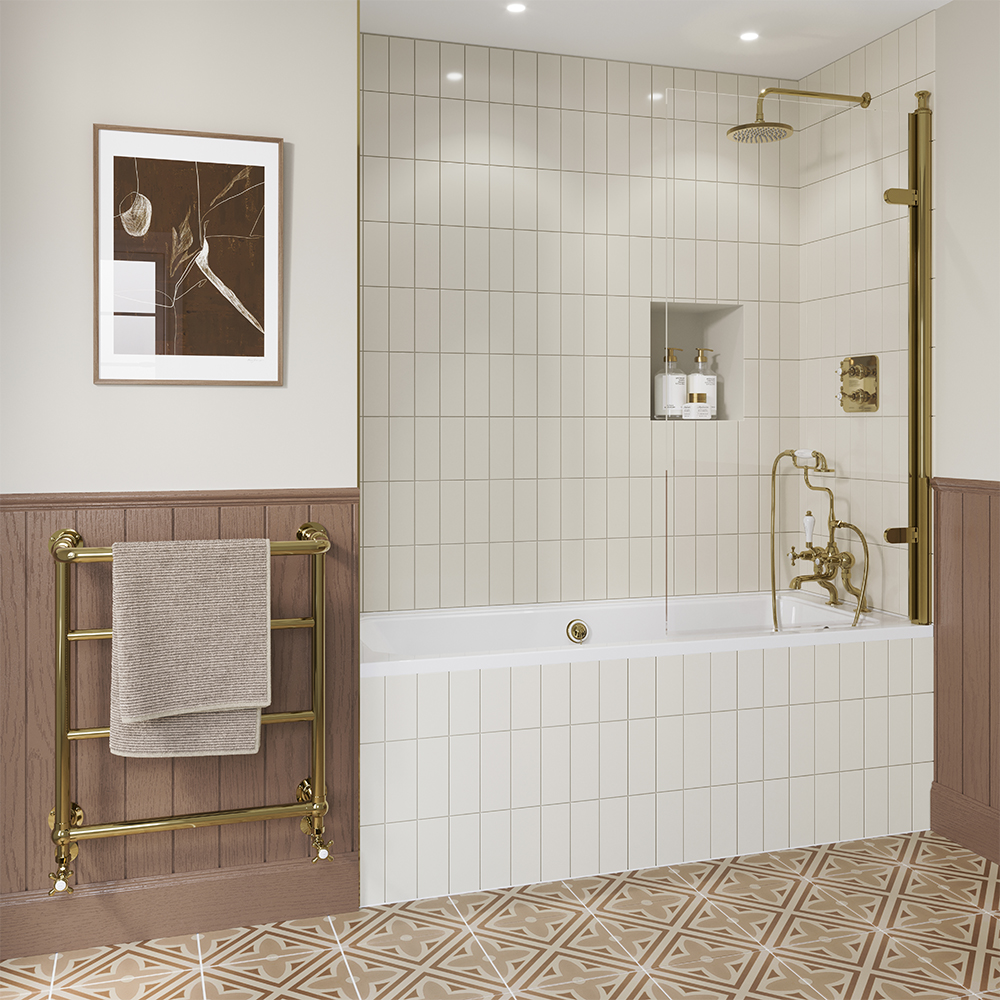 Classique Hinged Single Bath Screen 850