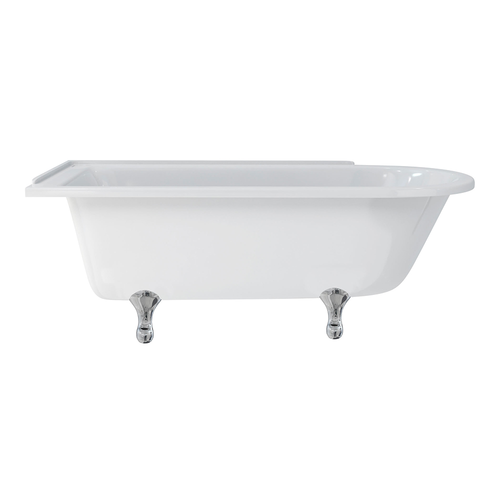 Hampton 170cm Left Handed Showering Bath with Luxury Feet