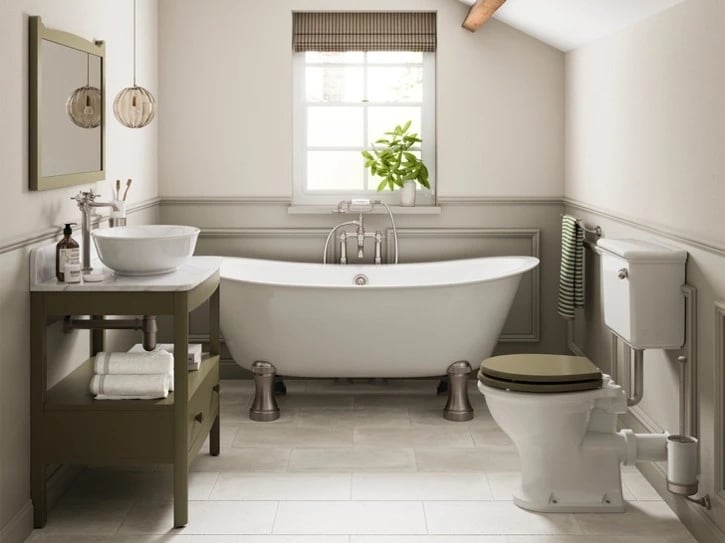 Elegant naturally warm cloakroom in Carlyle Green