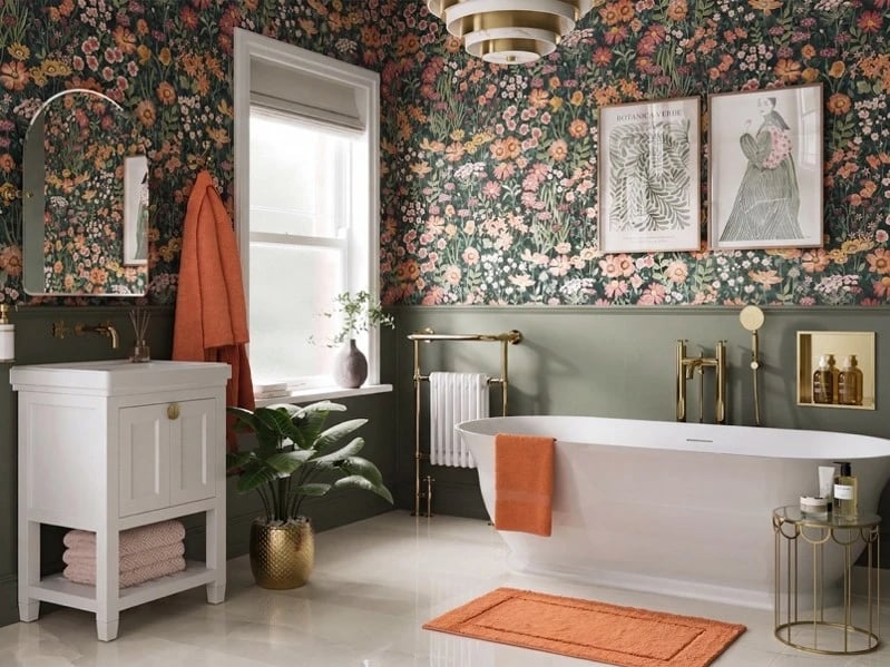 Subtle Art Deco detailing with organic tones, nature inspired patterns and gold accents