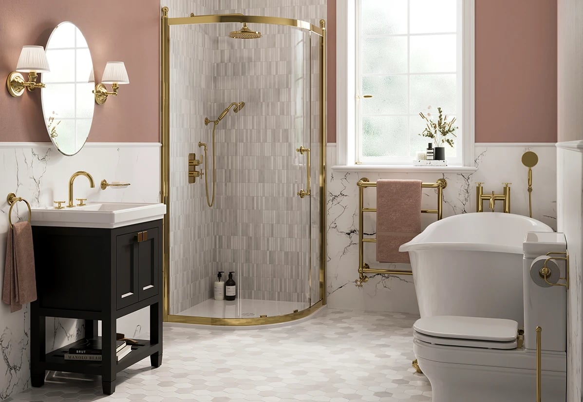 Riviera Black and Gold Large Bathroom Get The Look