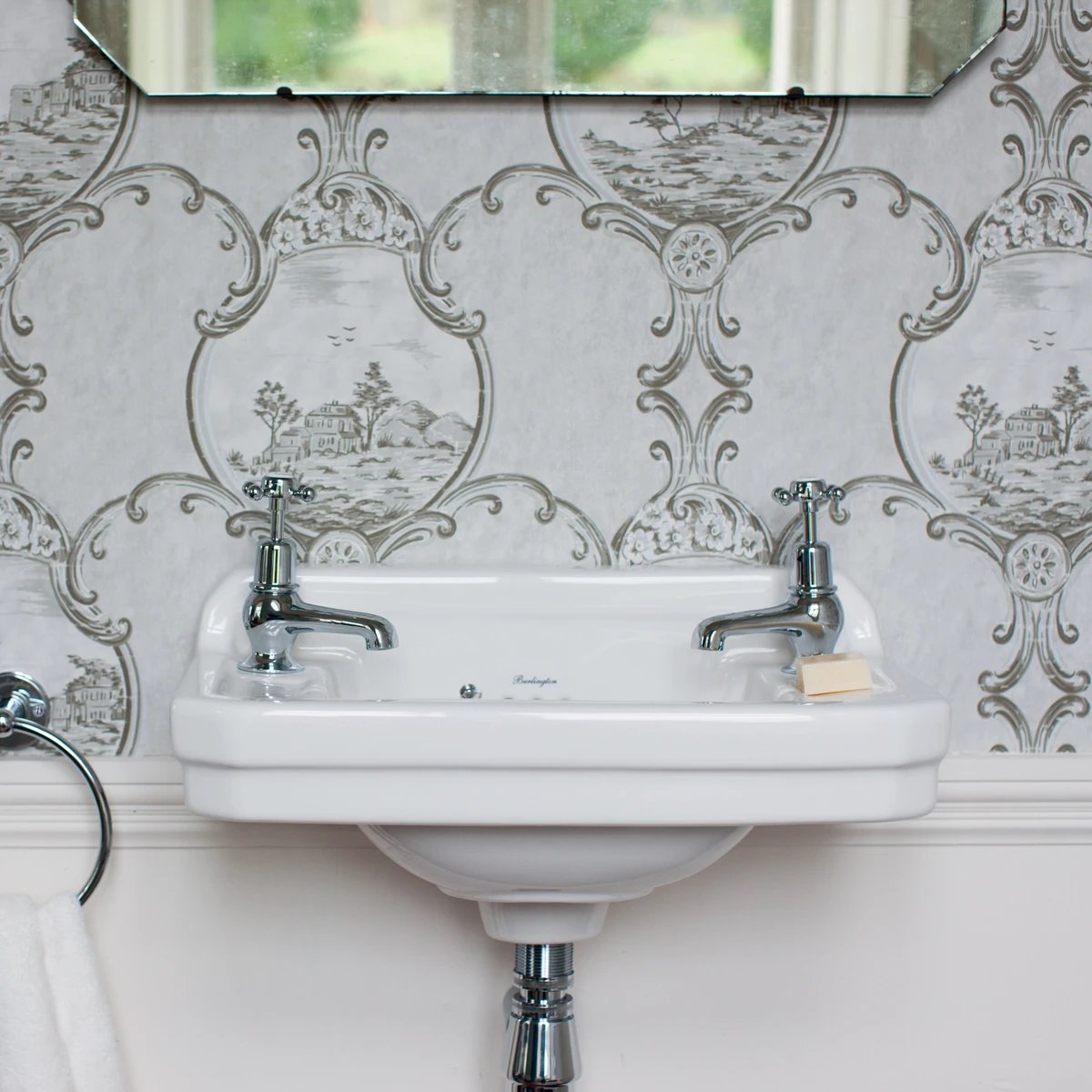 Edwardian Cloakroom Basin in a traditional white