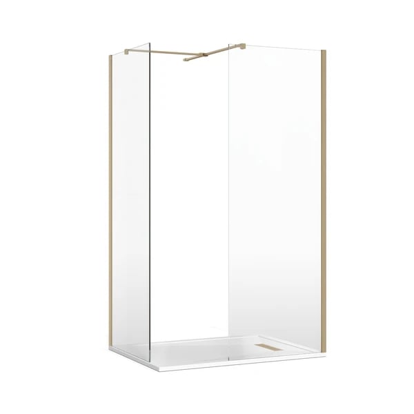 Burlington Corner with T Bracing Bar in Brushed Brass
