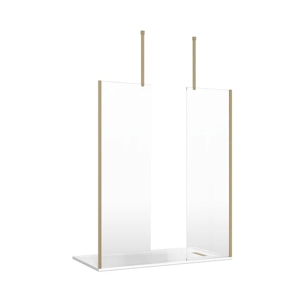 Burlington Recess with Double Panel and Bracing Bar in Brushed Brass