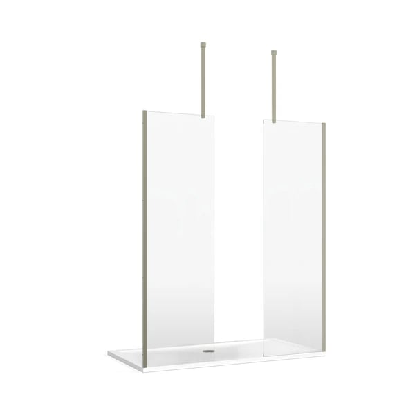 Burlington Recess with Double Panel and Bracing Bar in Brushed Nickel