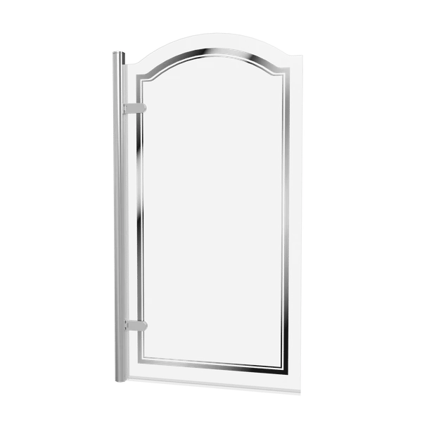 Classique Curved Hinge Bath Screen in Chrome