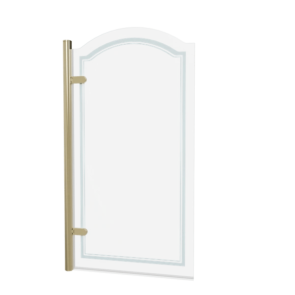 Classique Curved Hinge Bath Screen in Gold