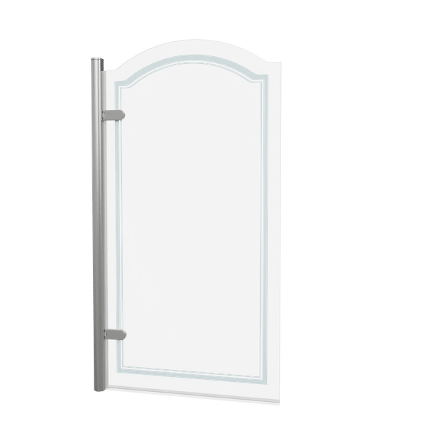 Classique Curved Hinge Bath Screen in Brushed Nickel