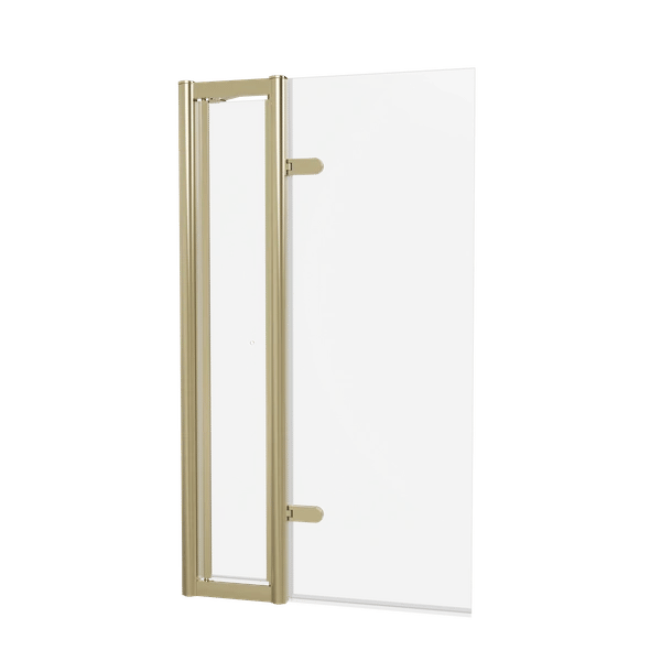 Classique Hinged Bath Screen with Access Door 850 in Gold