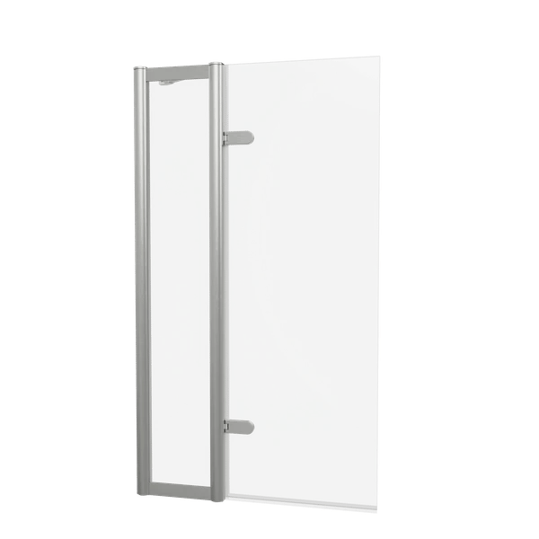Classique Hinged Inline Bath Screen in Brushed Nickel