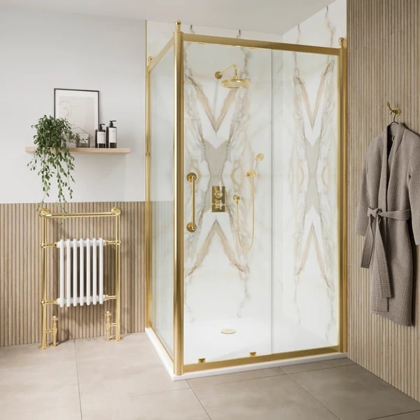 Classique Sliding Door & Side Panel in Gold