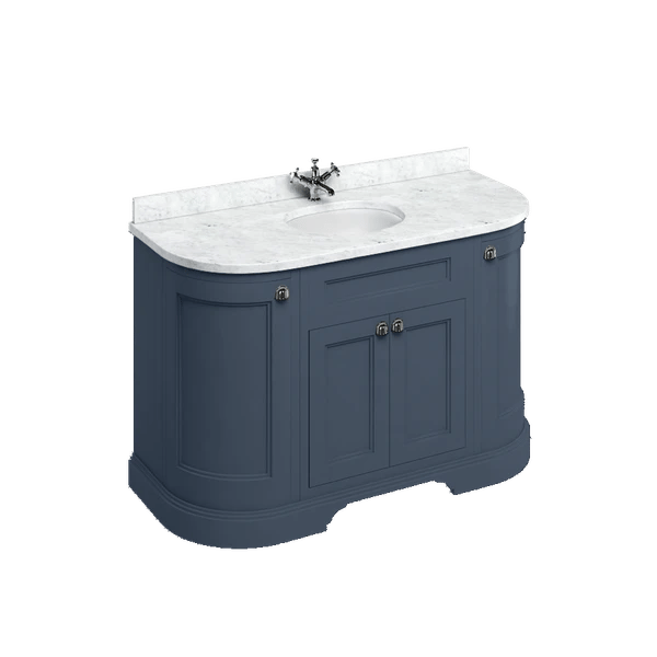 Edwardian Freestanding 1340 Curved Vanity Unit with Minerva Worktop with Vanity Bowl