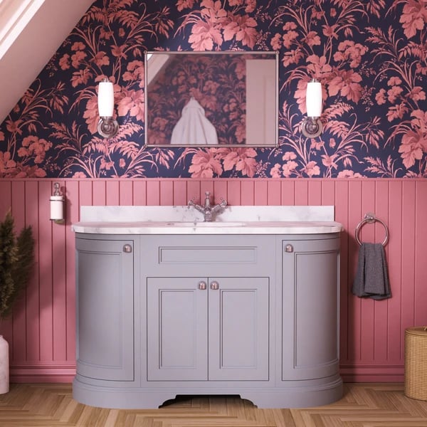 Freestanding 1340 Curved Vanity Unit