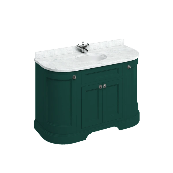 Edwardian Freestanding 1340 Curved Vanity Unit with Minerva Worktop with Vanity Bowl