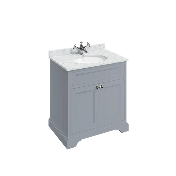 Edwardian Freestanding 750 Vanity Unit with Doors & Minerva Worktop