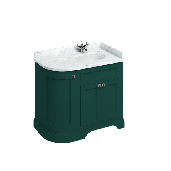 Edwardian Freestanding 980 Curved Vanity Unit with Minerva Worktop with Vanity Bowl