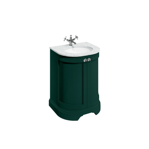 Edwardian Freestanding 650 Curved Vanity Unit with Doors & Minerva Worktop