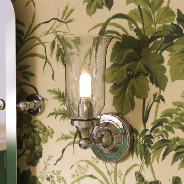 Clear Glass Vase Wall Light