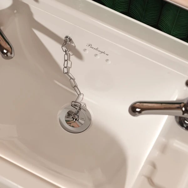 Basin waste plug & chain slotted
