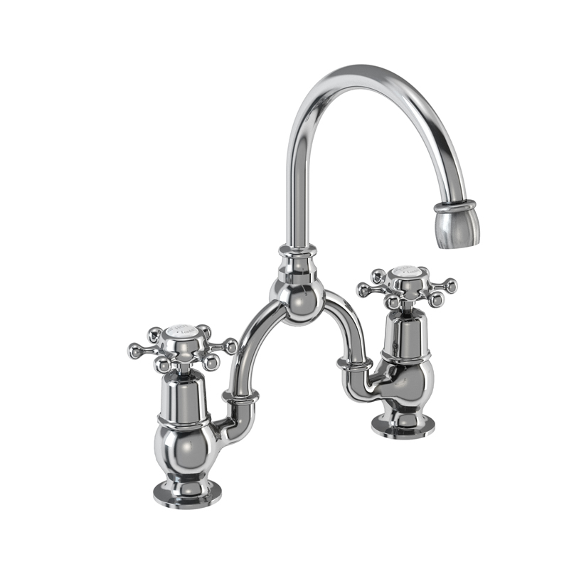 Birkenhead 2 Tap Hole Arch Mixer with Curved Spout (200mm centres