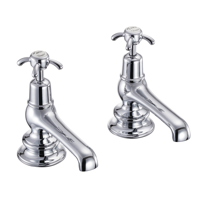 Anglesey Regent Bath Tap Deck Mounted (Quarter turn with White accent