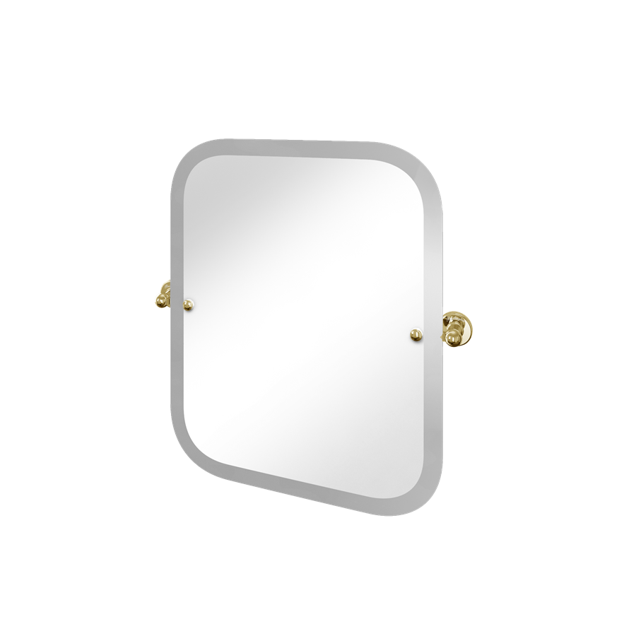Rectangular Swivel Mirror with Curved Corners (Chrome) SKU A40CHR