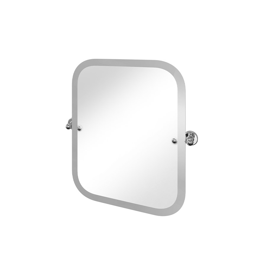 Rectangular Swivel Mirror with Curved Corners (Chrome) SKU A40 CHR