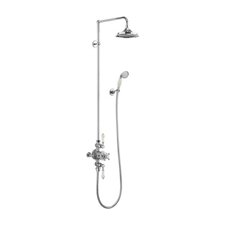 Burlington Avon Thermostatic Exposed Shower Valve Two Outlet, Swivel Shower Arm, Handset & Holder With Hose (excluding Shower Head And Rigid Riser) AF3S