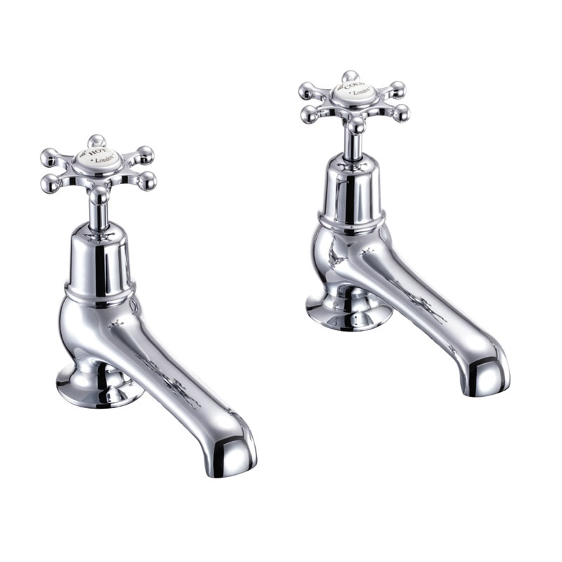 Birkenhead Bath Tap Deck Mounted (Quarter turn with White accent) SKU