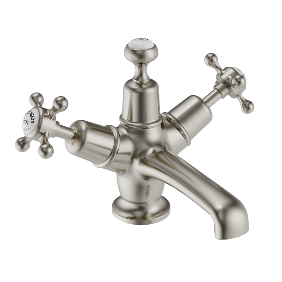 Claremont Basin Mixer with ClickClack Waste (Quarter turn with White