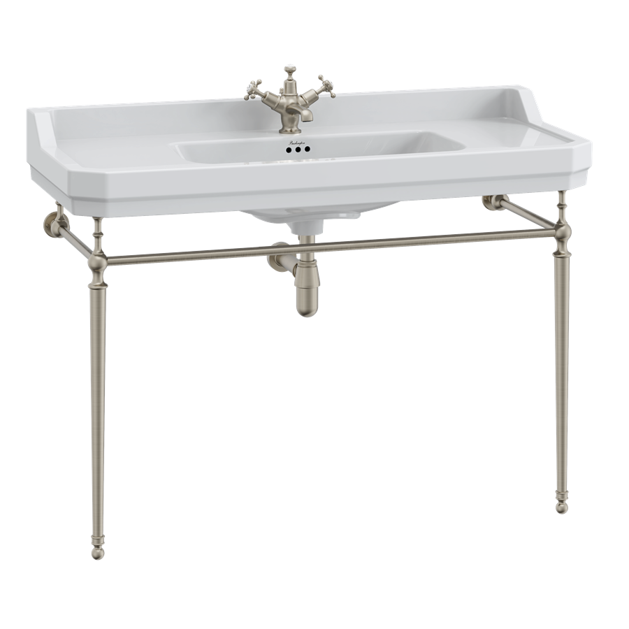 Edwardian 120cm Basin Wash Stand Chrome Plated Brass Fittings (1 tap