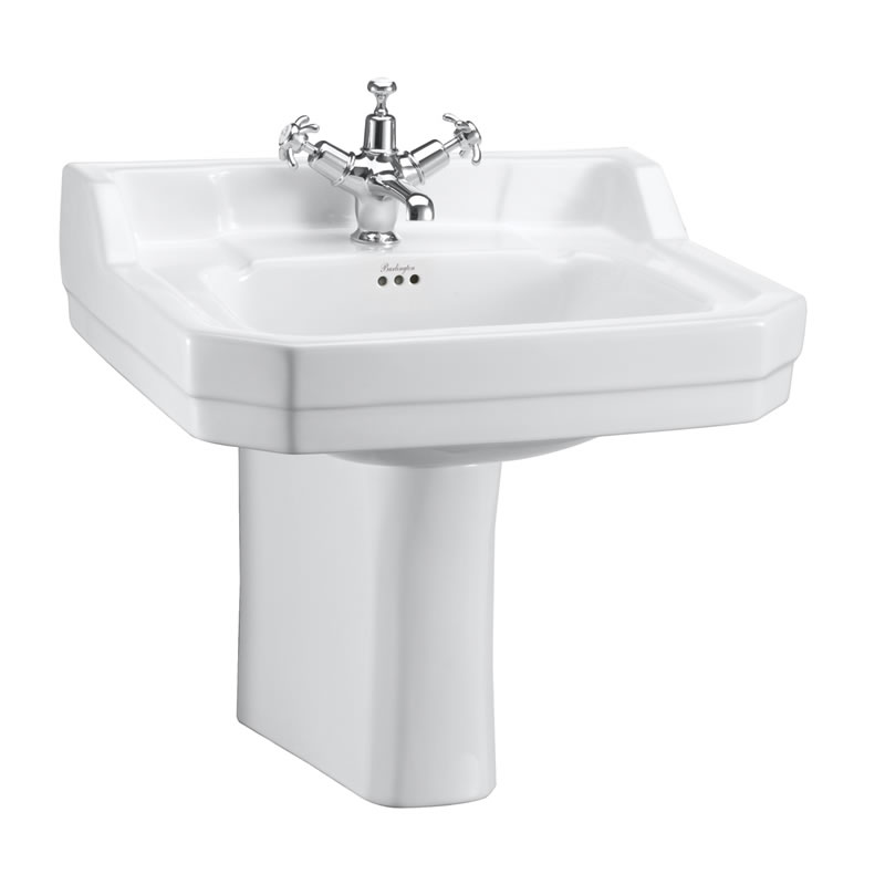 Edwardian 56cm Basin & Semi Pedestal (with 1 tap hole) in Basins SKU