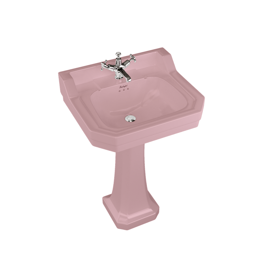 Bespoke Confetti Pink Edwardian 56cm Basin with Standard Pedestal (with