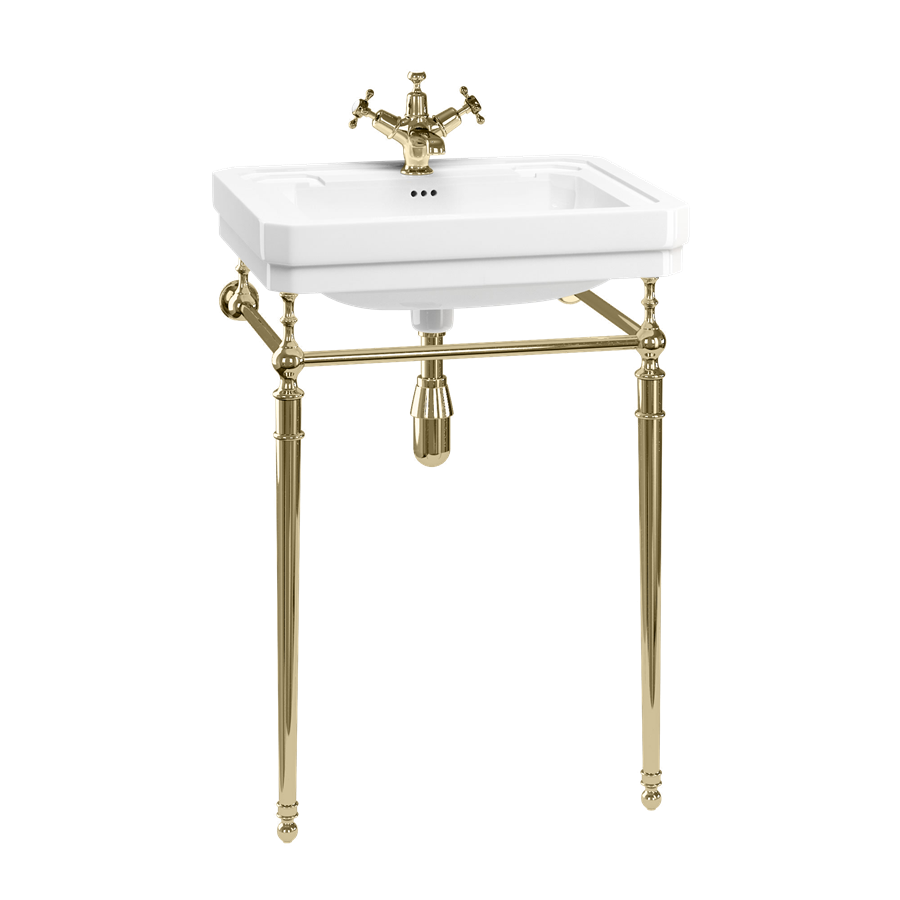 Contemporary 580mm Basin with Regal Gold Washstand (with 1 tap hole