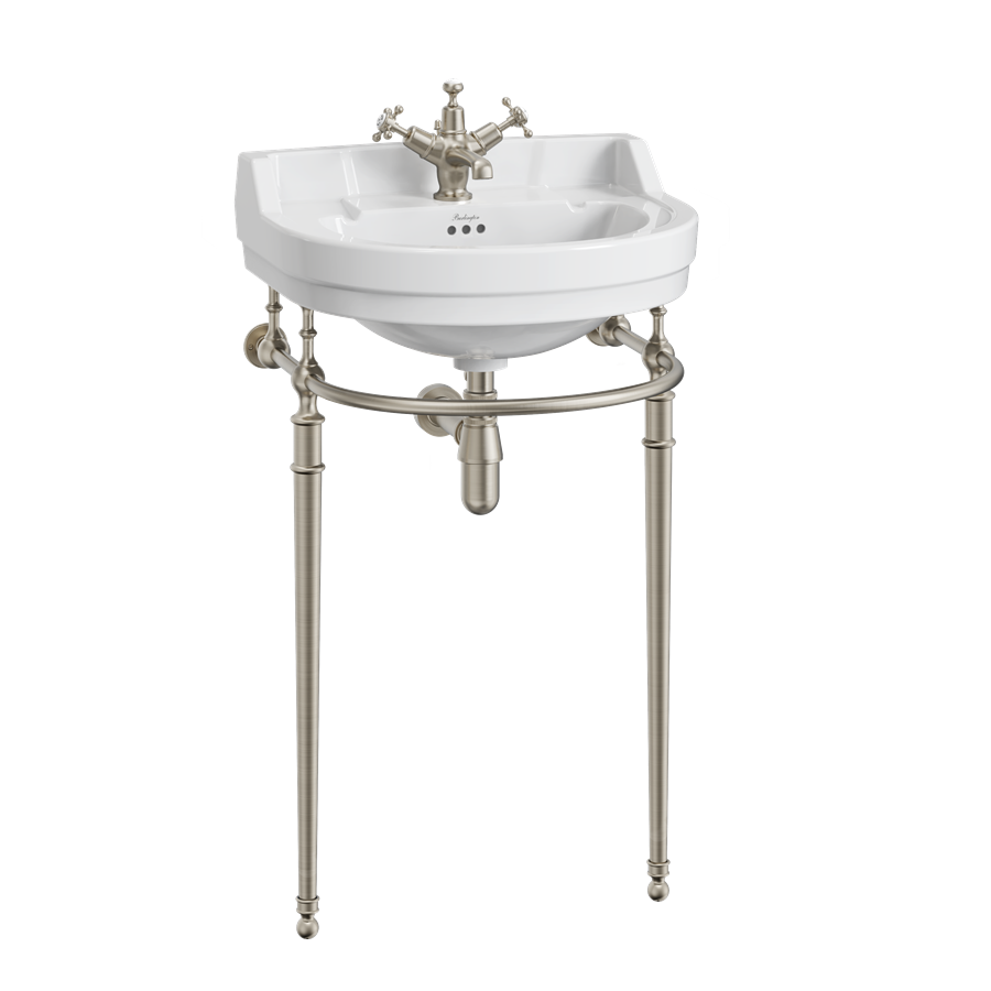 Edwardian Round 560mm Basin with Regal Washstand (1 tap hole & gold
