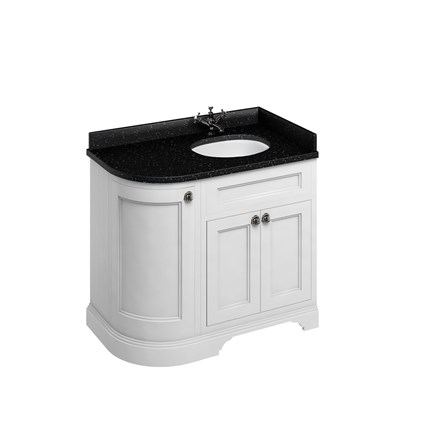 Freestanding 100 Rh Curved Corner Unit With Black Granite Worktop