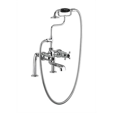 partiskhed Læs Ambient Tay Thermostatic Bath Shower Mixer Deck Mounted (with White accent) | SKU  T2DB | Burlington Bathrooms