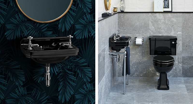 Traditional Cloakroom Suite | Create an indulgent traditional cloakroom suite with the beautiful Jet ceramics collection