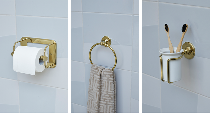 Classic Bathroom Design | To add the final finishes to a beautiful traditional bathroom, a traditional bathroom accessories set in Gold is the ideal solution.