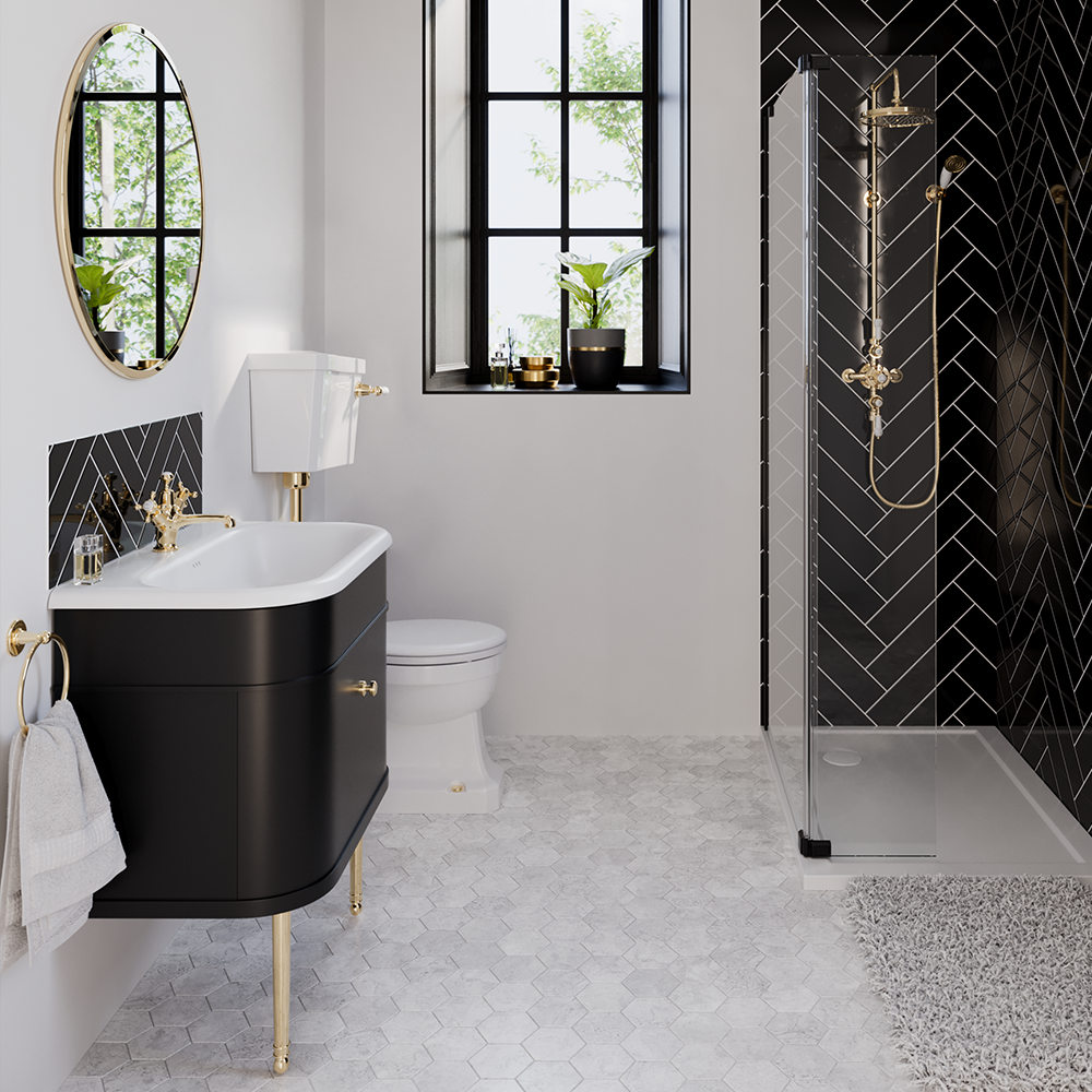 Love a modern classic bathroom design? Discover stand out traditional bathroom design with an added twist of modernity Traditional Bathroom Design | Placing a spin of traditional design, this modern classic bathroom idea enlivens any home