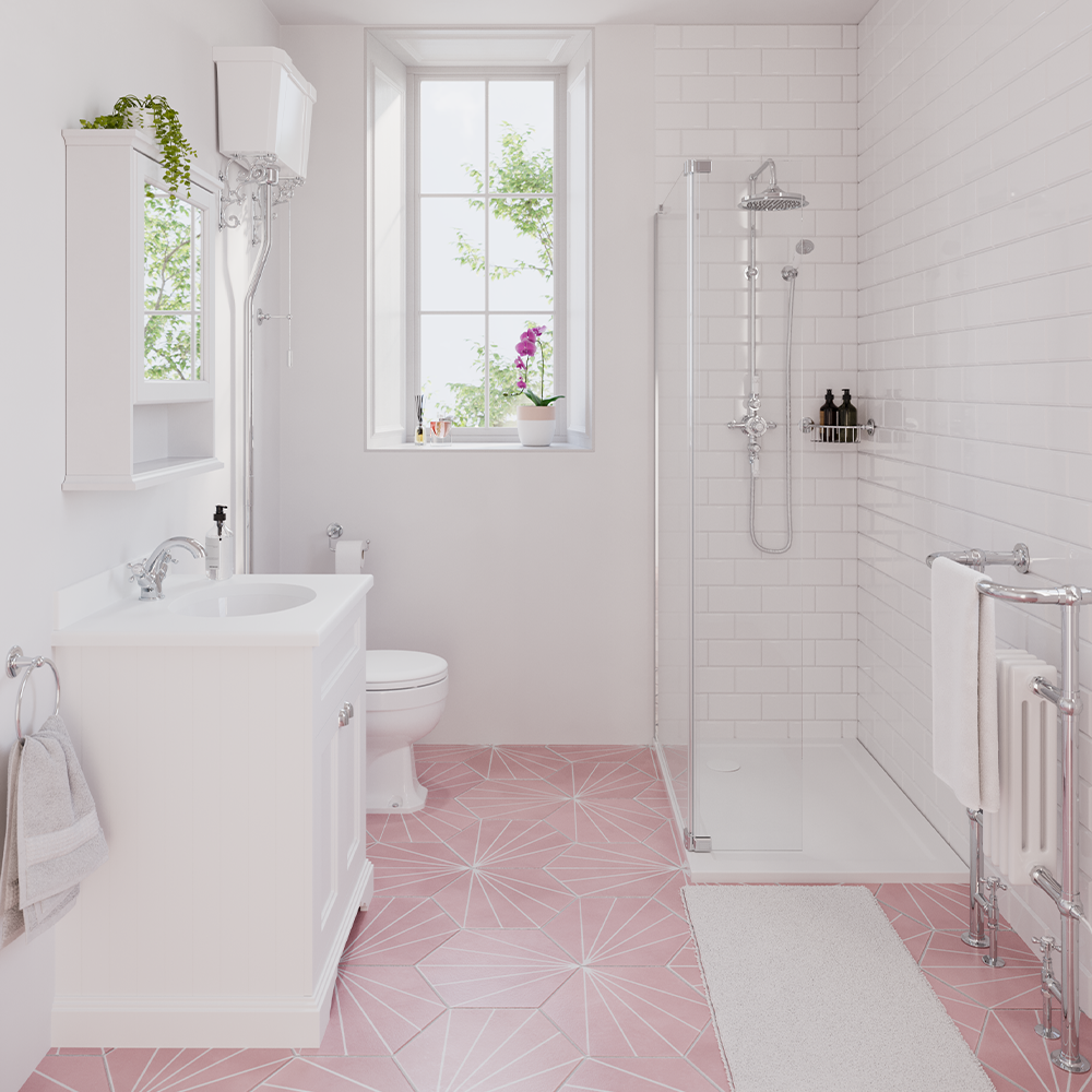 For an authentic bathroom design, introduce matching Chrome accents across your space for a traditional bathroom design that maximises sophistication Traditional Bathroom Design | Create an authentic bathroom design with traditional Chrome accents