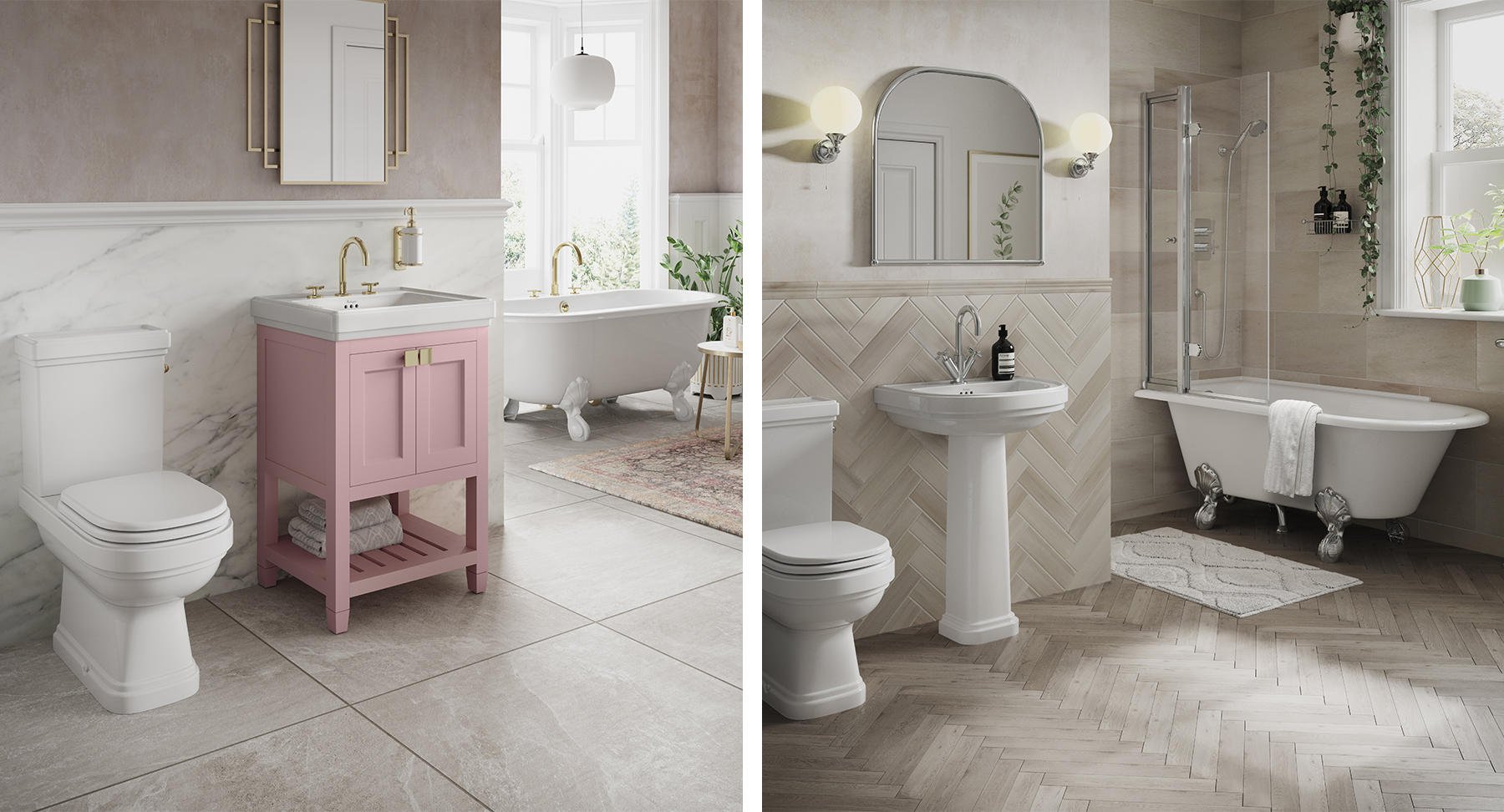 Modern Traditional Bathroom | Create a traditional bathroom with a modern twist with the Riviera Collection