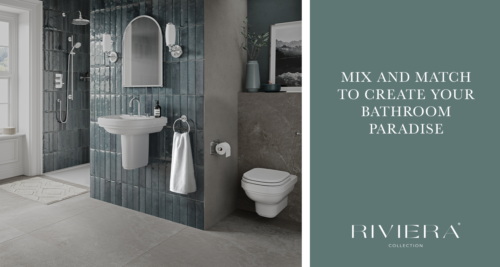 Art Deco bathroom | Uncover a modern traditional bathroom unlike any other with the 1920s inspired Riviera collection